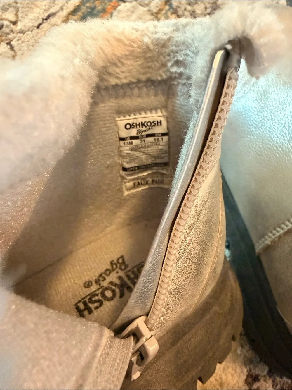 Girls Silver Ankle Boots Size 13